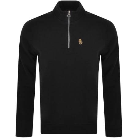 Luke 1977 Quarter Zip Sydney Sweatshirt Black | Mainline Menswear x